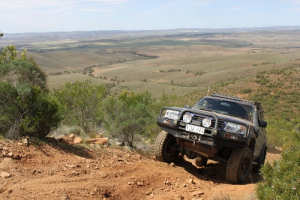 A 4WD on the climb to Mt Stokes Summit